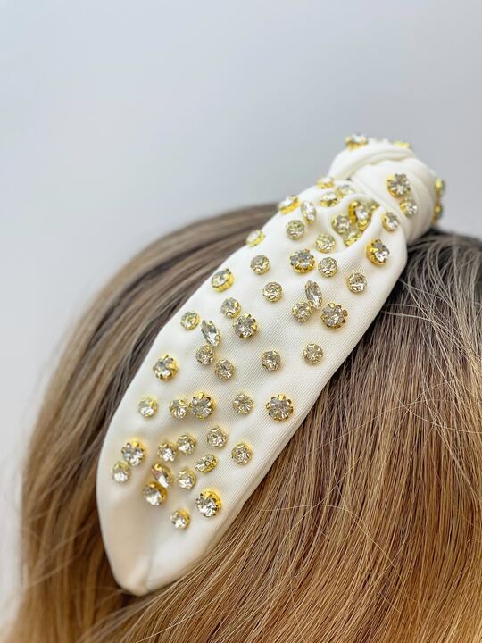 Pearl Knotted Headband - White