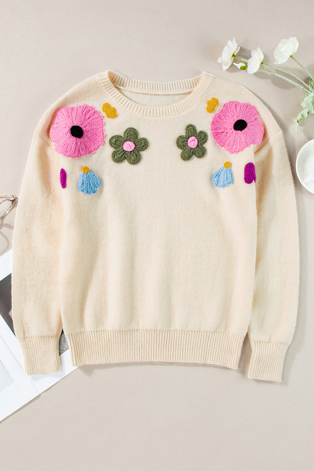 Melanie Floral Sweater (Ships in 2-3 Weeks)