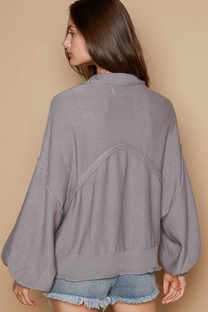 Slouchy Long Sleeve Pocket Sweater by POL