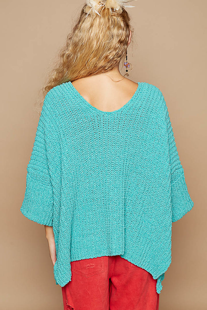 Wide Cuff Sleeve Chunky Knit Cardigan by POL