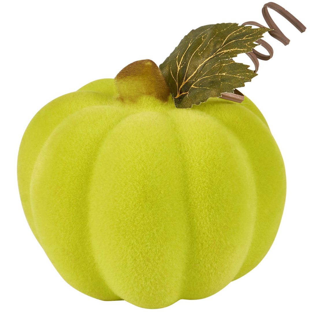 Flocked Neon Green Pumpkin