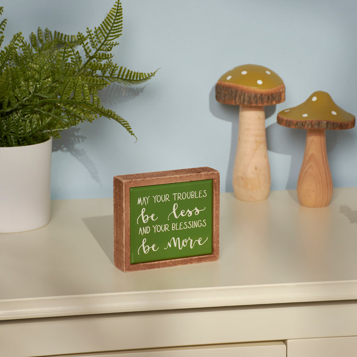 'May Your Troubles Be Less And Your Blessings Be More' Mini Box Sign