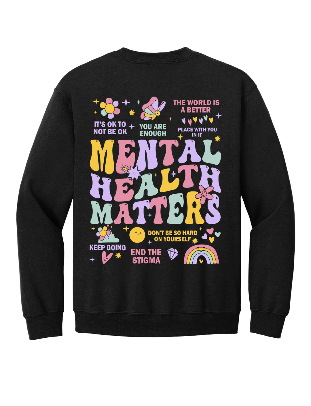 'Mental Health Matters' Multicolor Graphic Sweatshirt: Prep Obsessed x Weather With Lauren