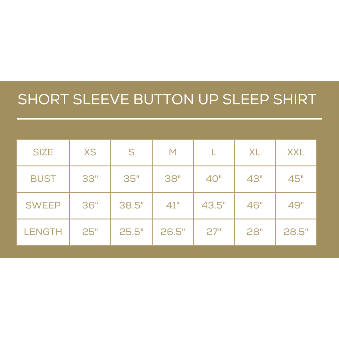 Noelle Tree Short Sleeve Button Up Sleep Shirt