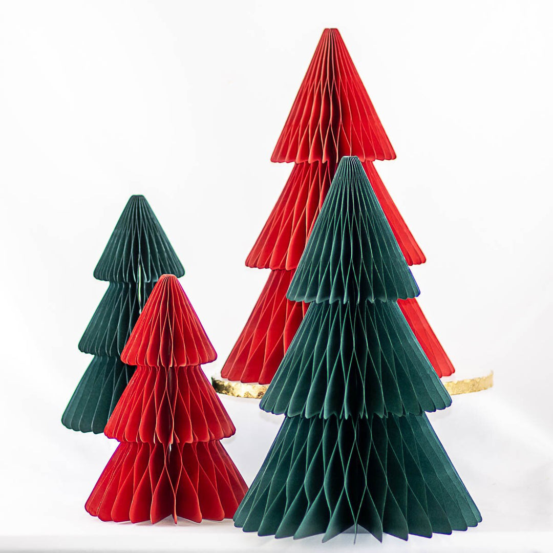 Dark Green Accordion Paper Tree 15"