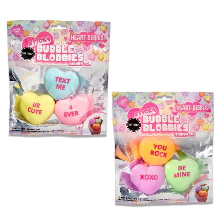 Sticky Bubble Blobbies Valentines Candy Hearts