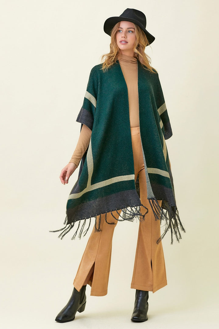 Colorblocked Tassel Kimono by Mystree