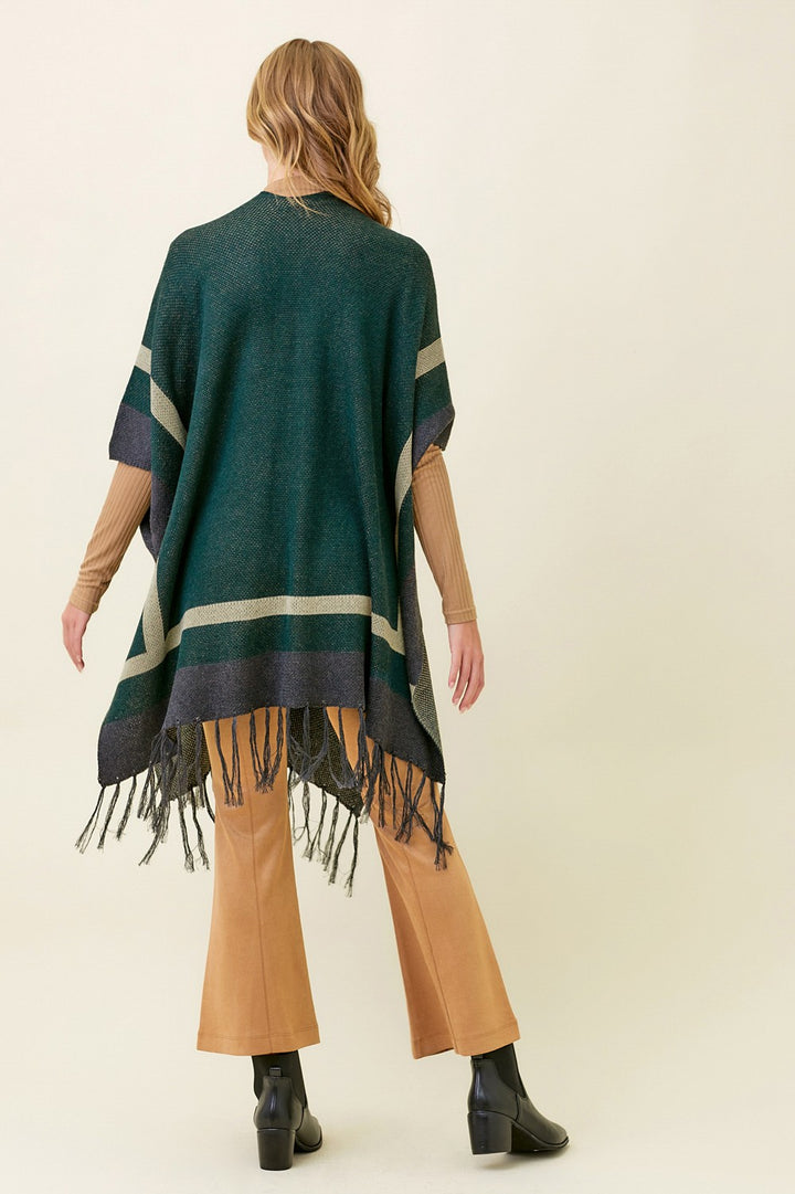 Colorblocked Tassel Kimono by Mystree