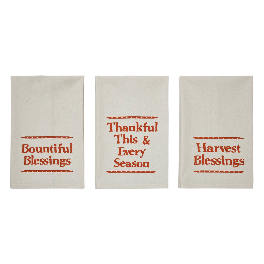 Fall Harvest Blessings Tea Towels - Choice of Style