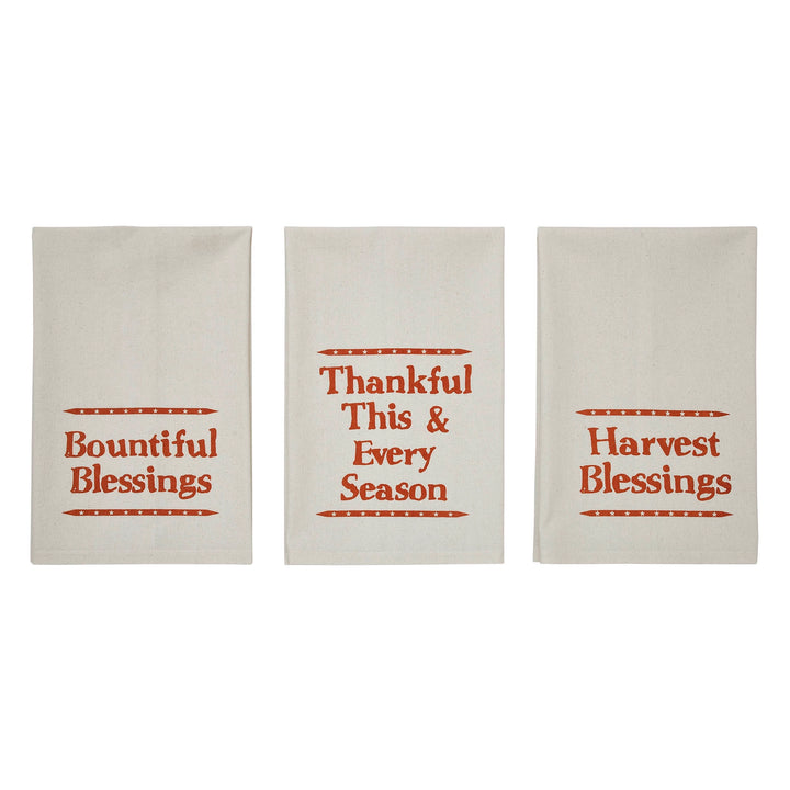 Fall Harvest Blessings Tea Towels - Choice of Style