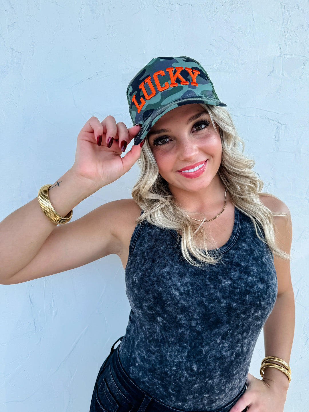 Preorder: 'Lucky' Camo Trucker Hat by Blakeley (Ships Late October)