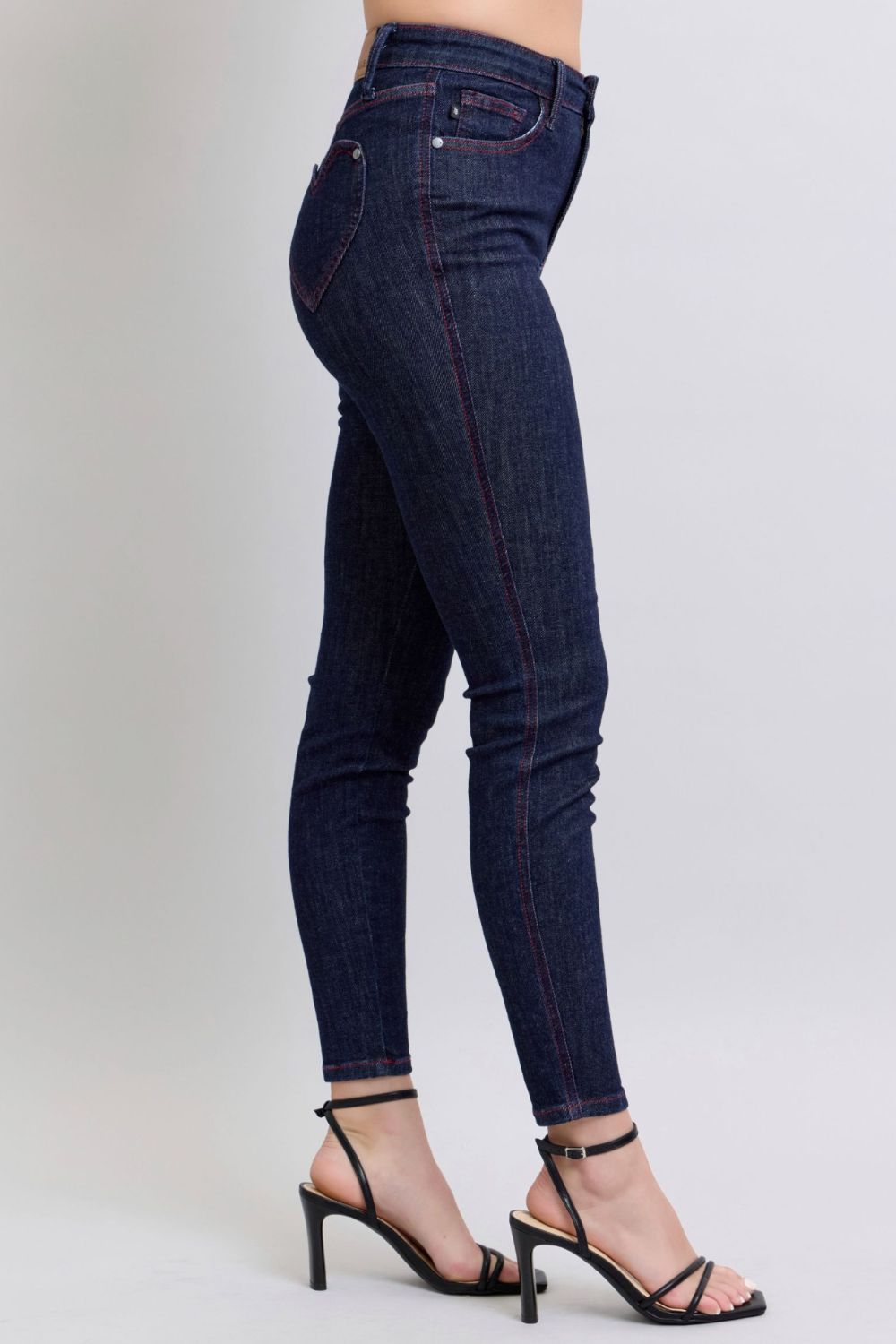 Heart Shaped Back Pockets Skinny Jeans by Judy Blue (Ships in 2-3 Weeks)