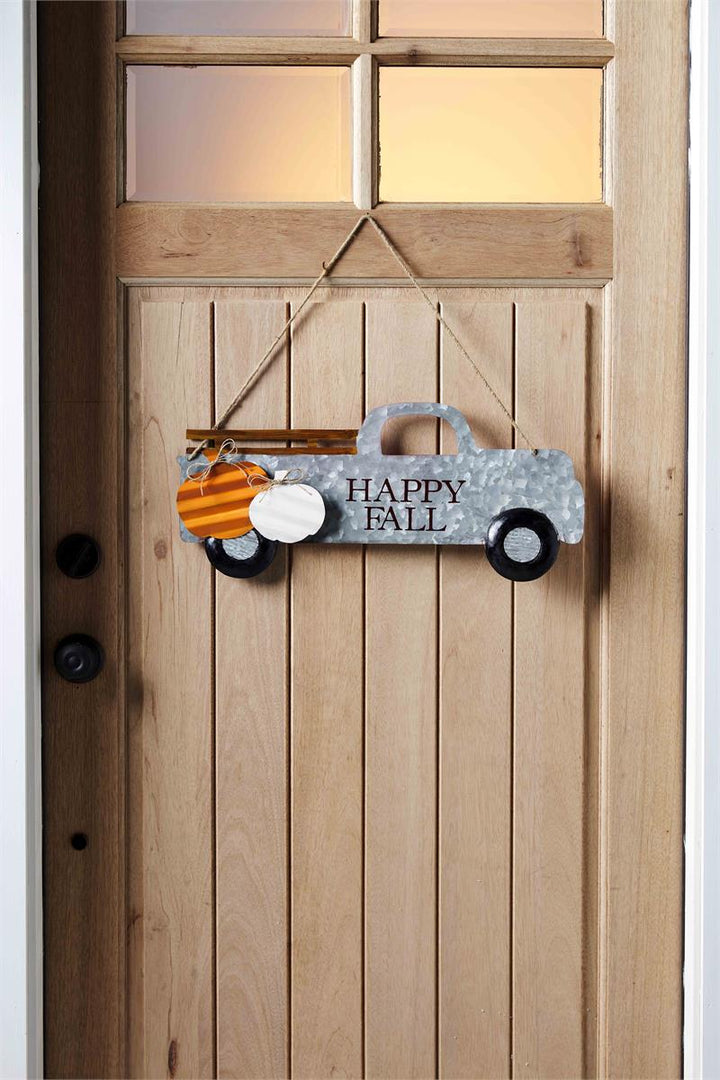 Fall/Christmas Distressed Reversible Truck Door Hanger by Mud Pie