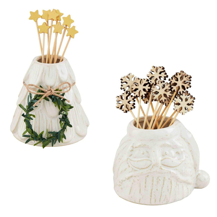 White Christmas Toothpick Caddy by Mud Pie