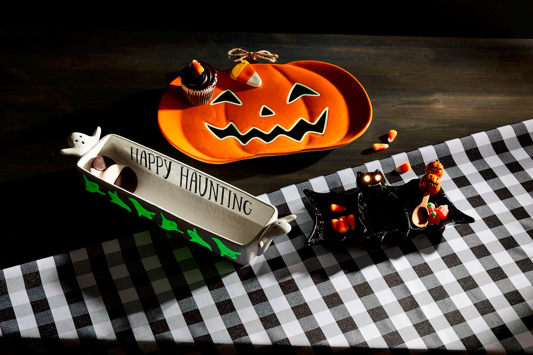 Jack-O-Lantern Glow Platter by Mud Pie