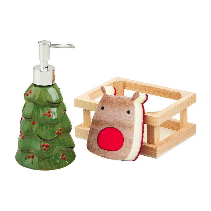 Tree Soap Pump & Sponge Crate Set by Mud Pie