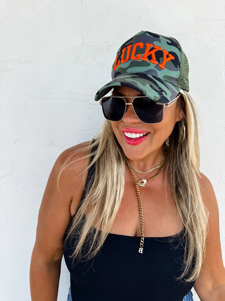 Preorder: 'Lucky' Camo Trucker Hat by Blakeley (Ships Late October)