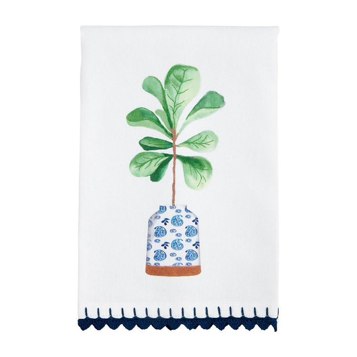 Blue Potted Plant Towels by Mud Pie