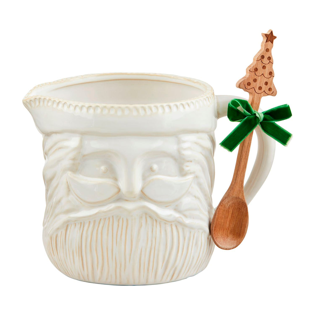 White Christmas Santa Pitcher Set by Mud Pie