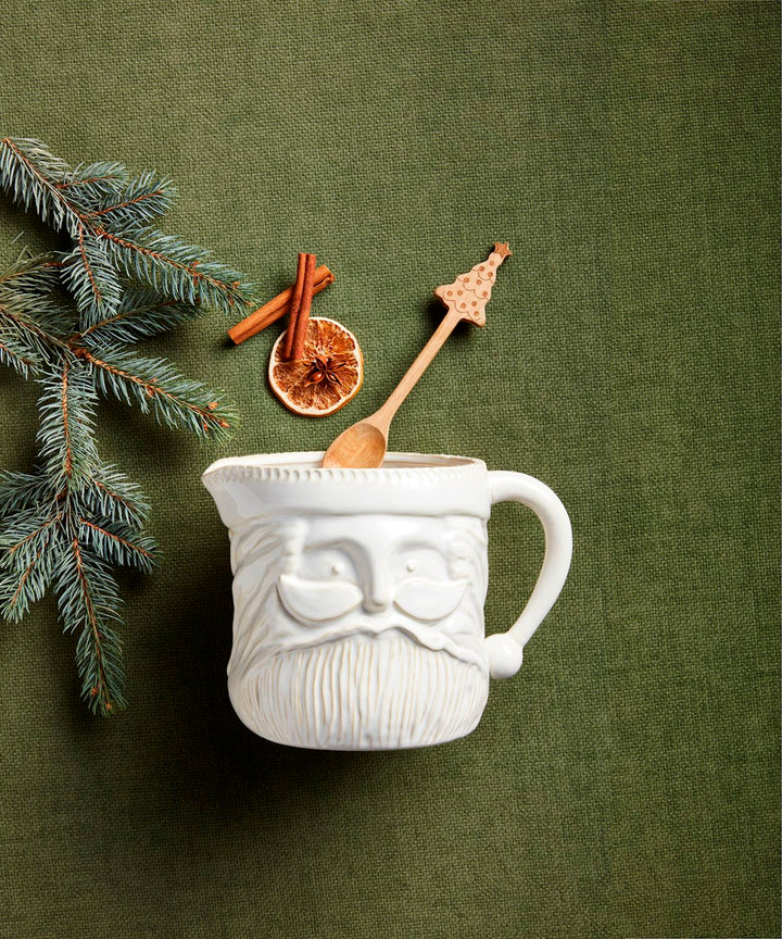 White Christmas Santa Pitcher Set by Mud Pie