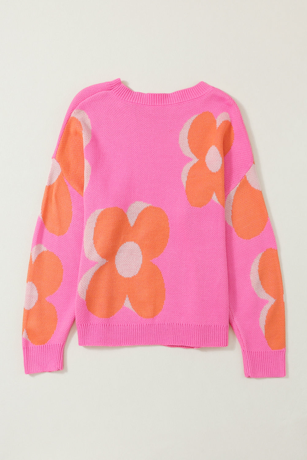 Meadow Pink Floral Slouchy Sweater - Choice of Colors (Ships in 2-3 Weeks)