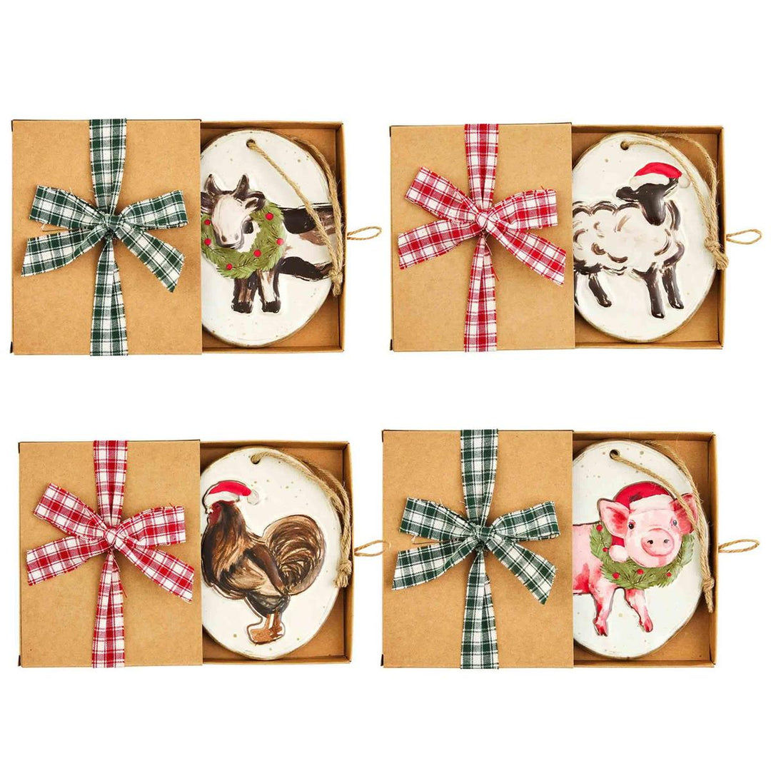 Farm Animal Christmas Ornaments by Mud Pie