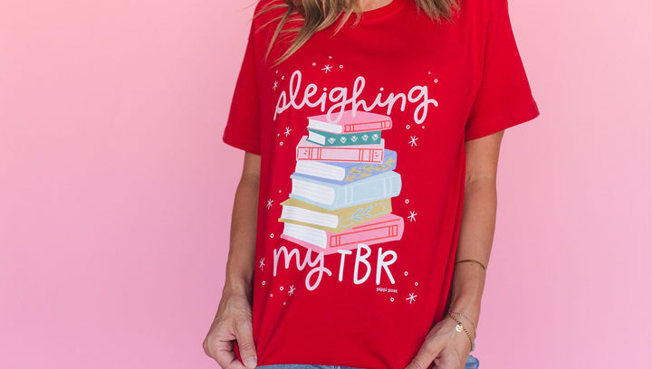 'Sleighing My TBR' Red Graphic Tee