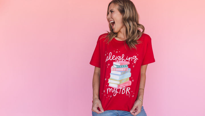 'Sleighing My TBR' Red Graphic Tee