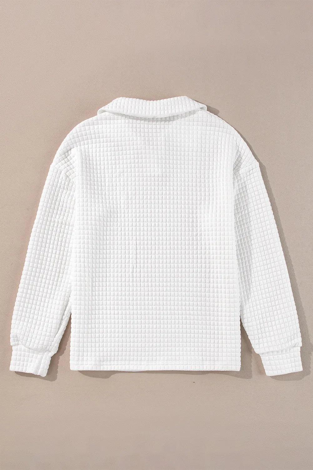 DOORBUSTER: Quilted Collared Pullover - White