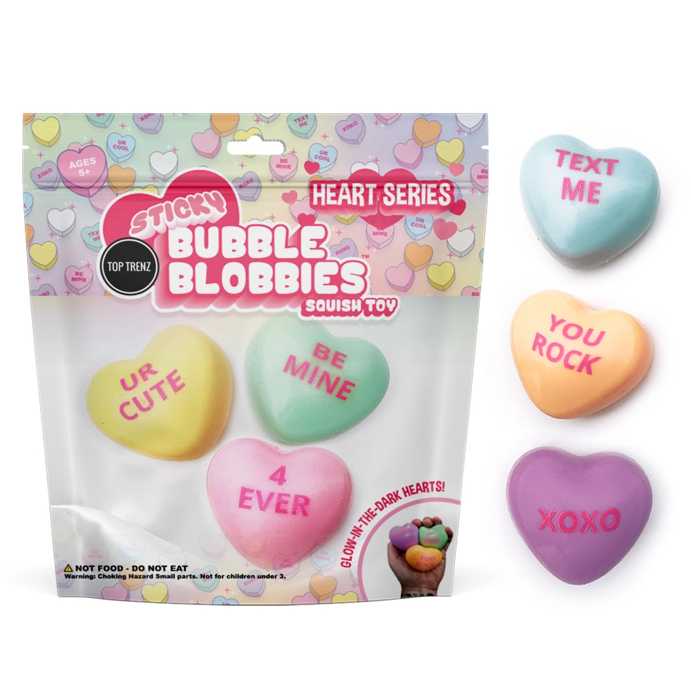 Sticky Bubble Blobbies Valentines Candy Hearts