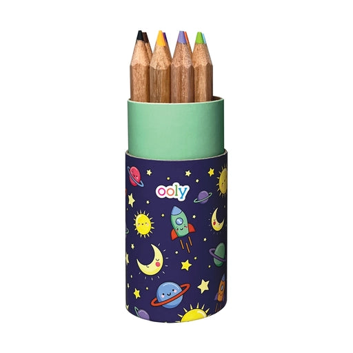 Outer Space Navy Draw 'n' Doodle Mini Colored Pencils + Sharpener - Set of 12