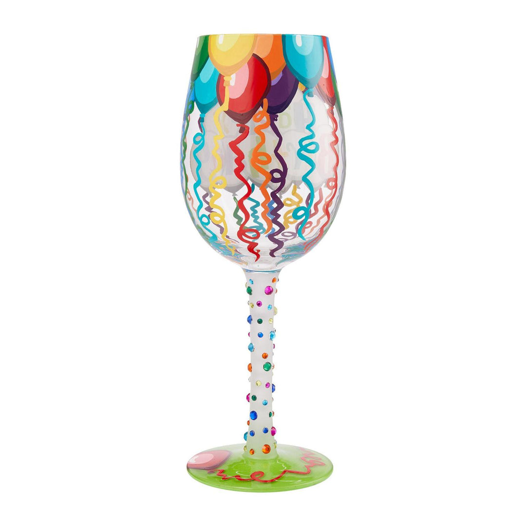 'Happy Birthday' Streamers Wine Glass