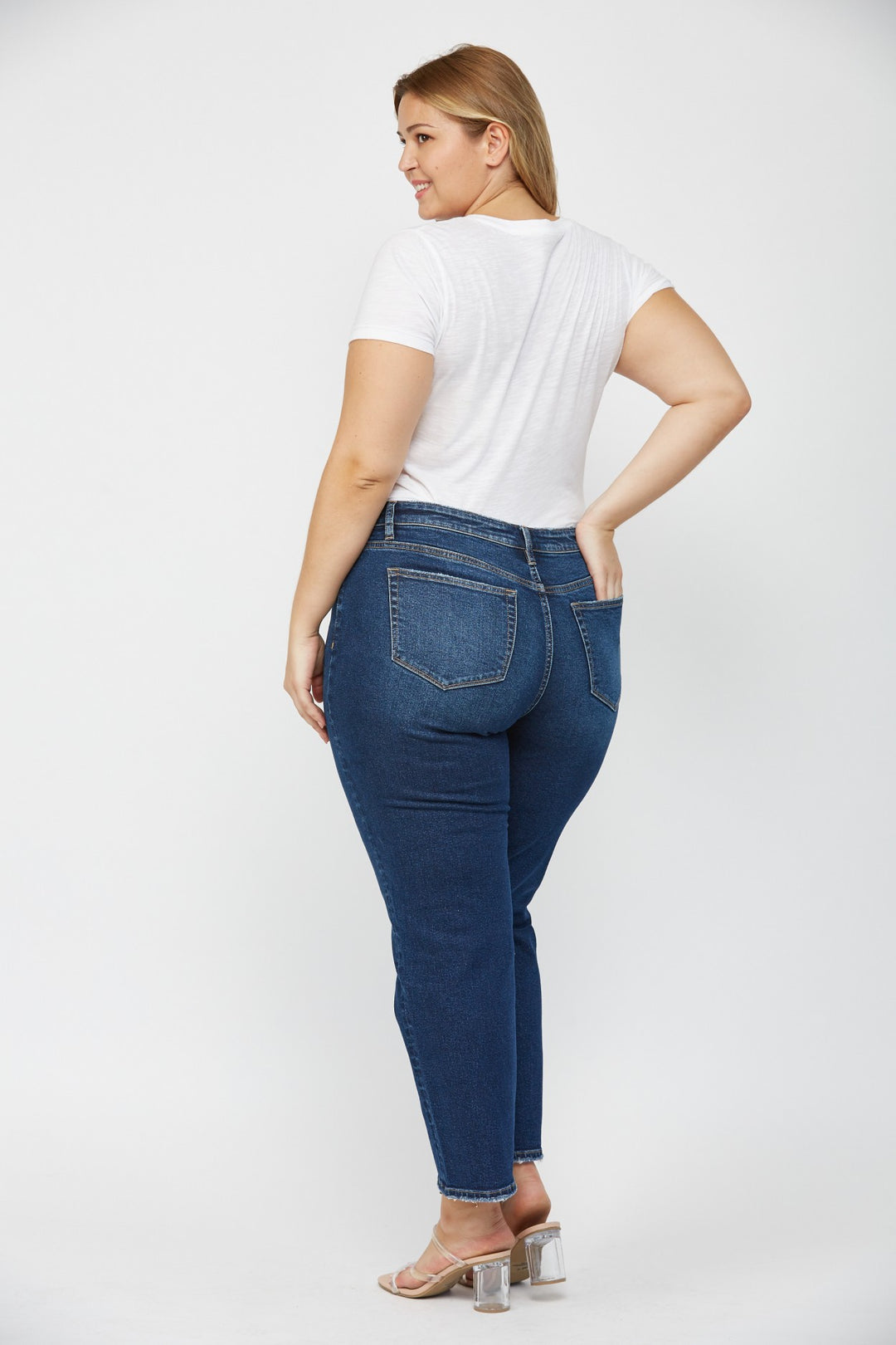 Super High Wedge Straight Leg Jeans by Mica Denim (Ships in 2-3 Weeks)