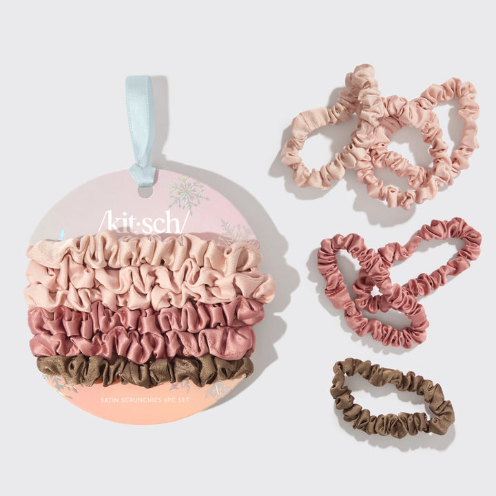 Holiday Ultra Petite Scrunchies 6 Piece Set - Terracotta