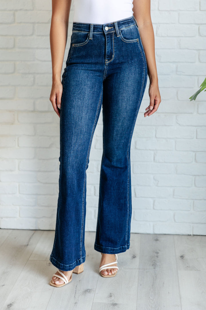 Mavis High Rise Side Seam Detail Flare Jeans by Judy Blue