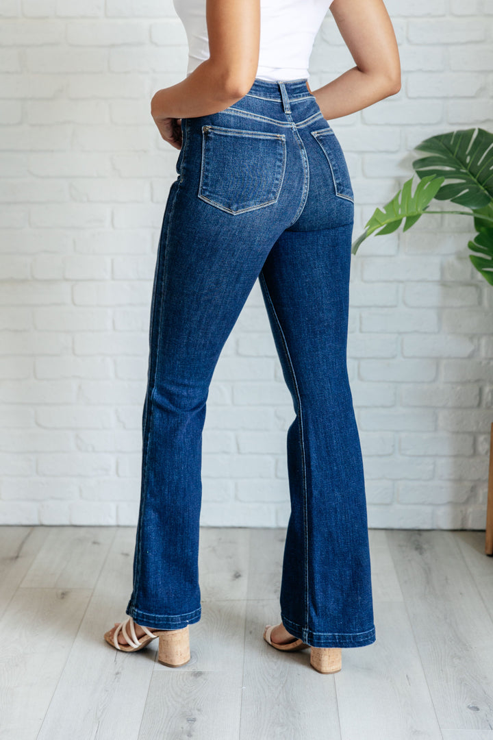 Mavis High Rise Side Seam Detail Flare Jeans by Judy Blue