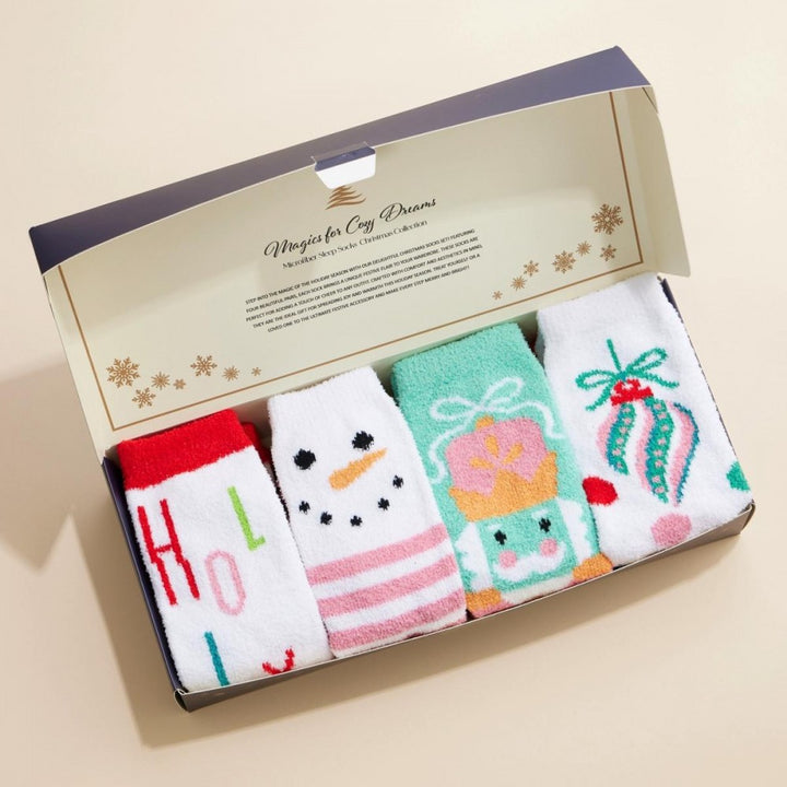 Soft Knit Christmas Socks Gift Set of 4 - Winter Wonderland