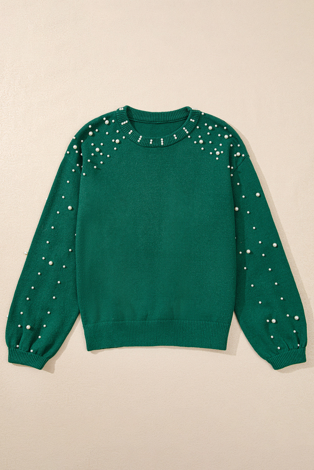 Bella Pearl Sleeve Round Neck Sweater - Choice of Color (Ships in 2-3 Weeks)