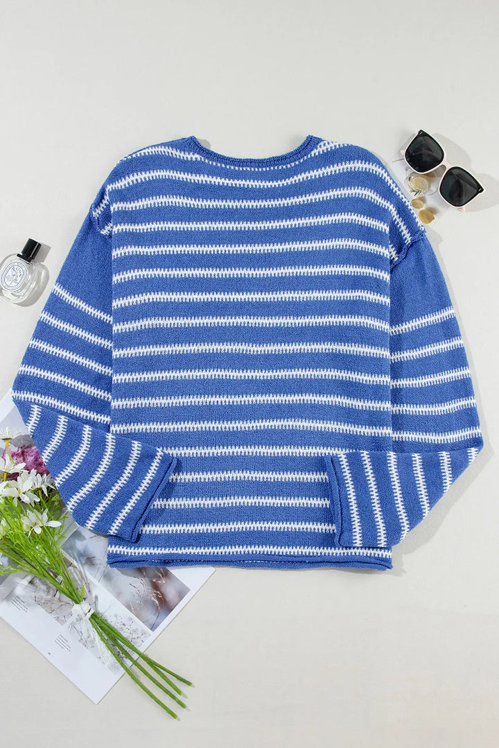 Samantha Striped Sweater - Choice of Color (Ships in 2-3 Weeks)