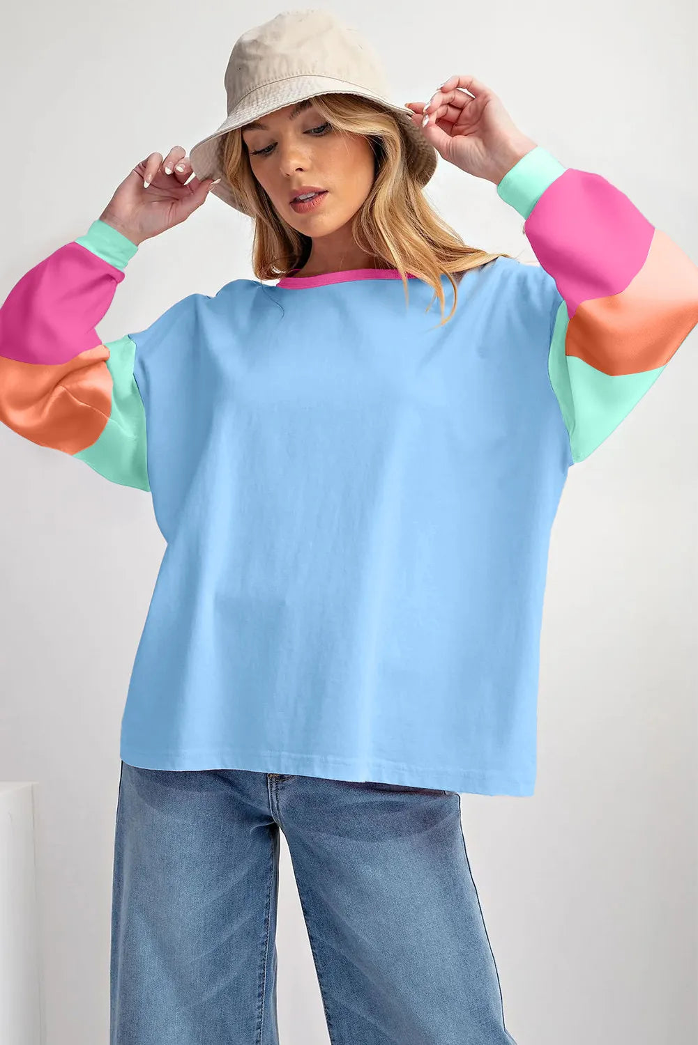 Debi Colorblock Long Sleeve T-Shirt (Ships in 2-3 Weeks)