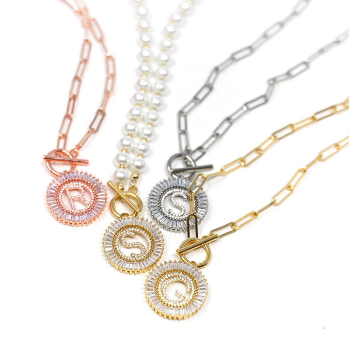 RTS: Paperclip Chain Radiant Initial Necklace