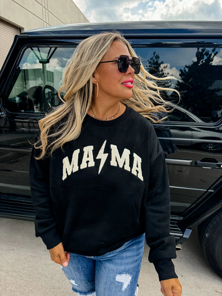 Mama Sherpa Letter Sweatshirt by Blakeley