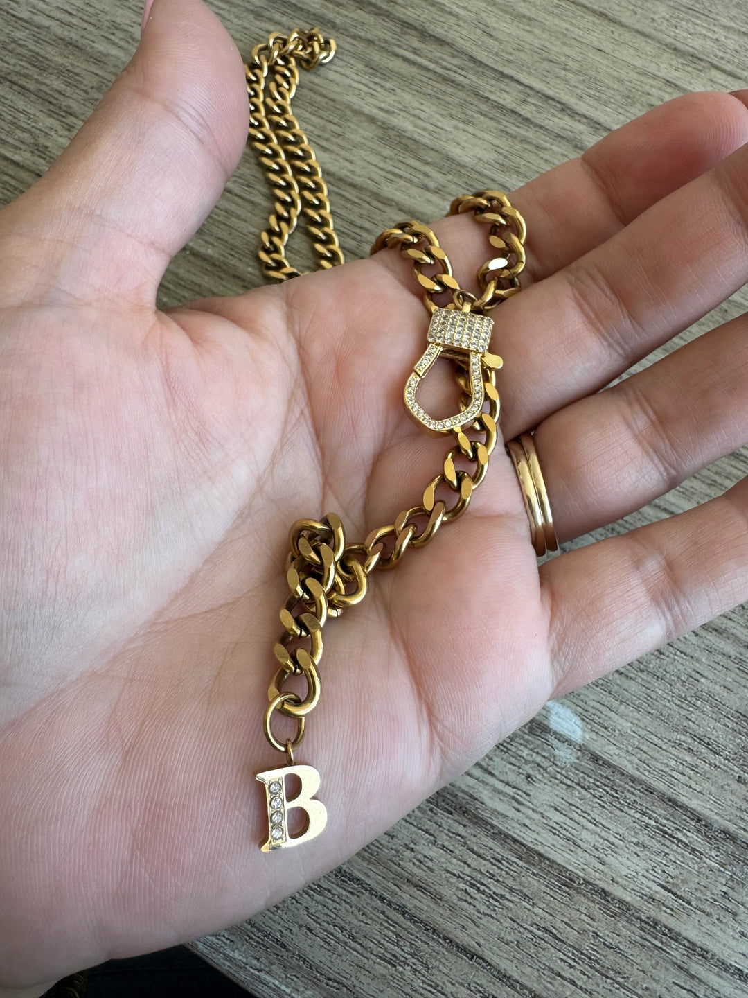 Link & Letter Charm Necklace by Blakeley