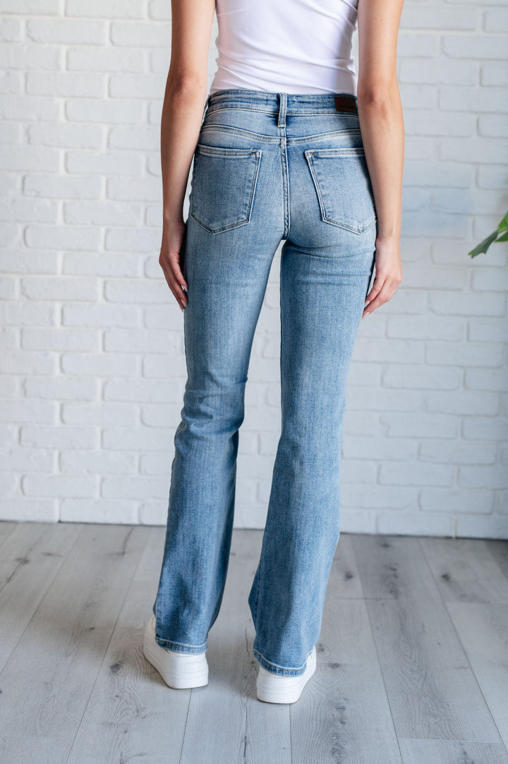 Alana Mid Rise Clean Bootcut Jeans by Judy Blue