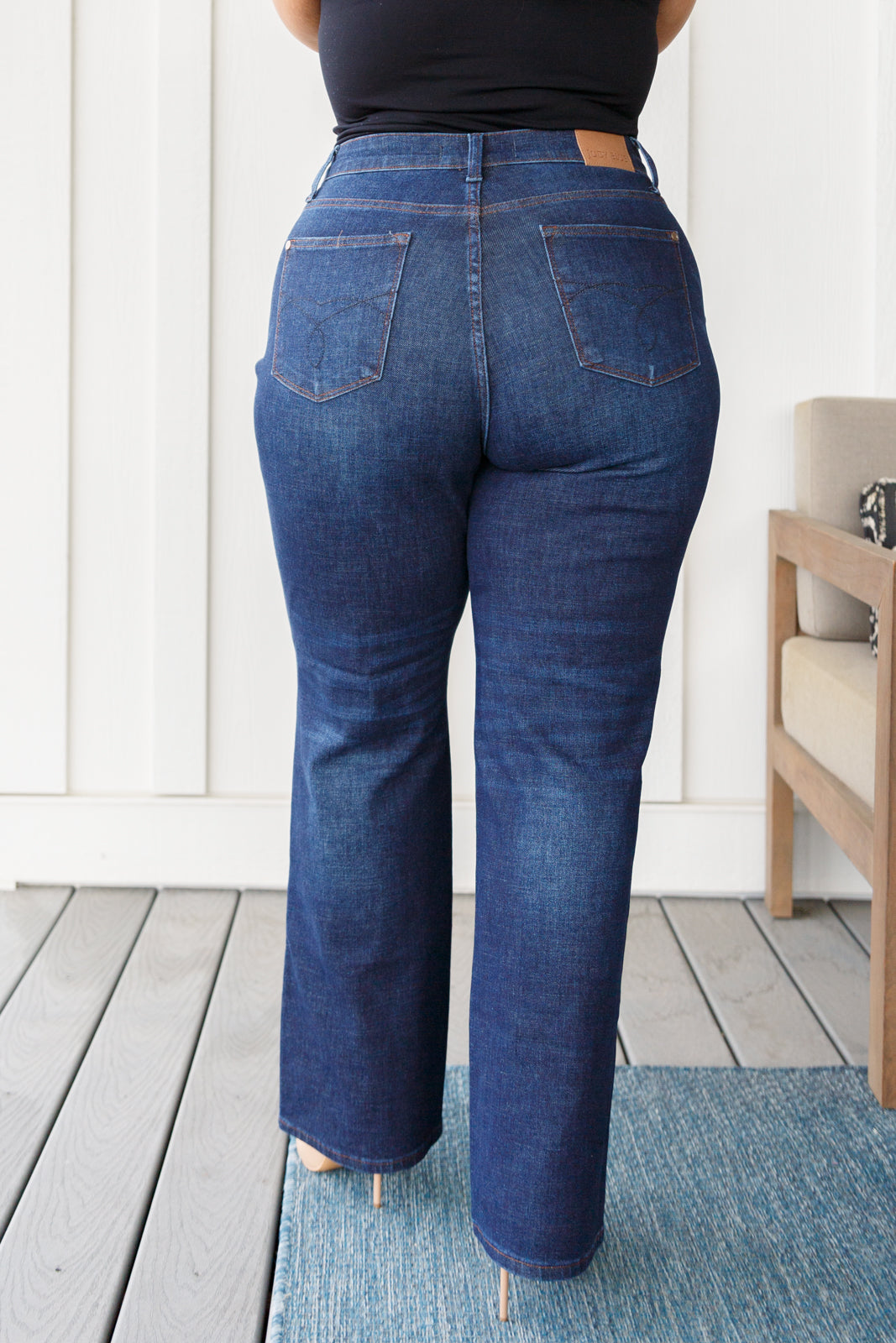 Arlo High Rise Button-Fly Straight Jeans by Judy Blue