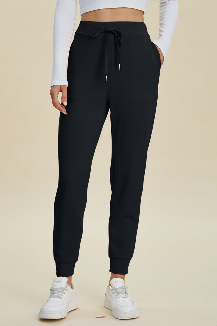 Air Scuba Drawstring High Waist Joggers by Basic Bae (Ships in 2-3 Weeks)