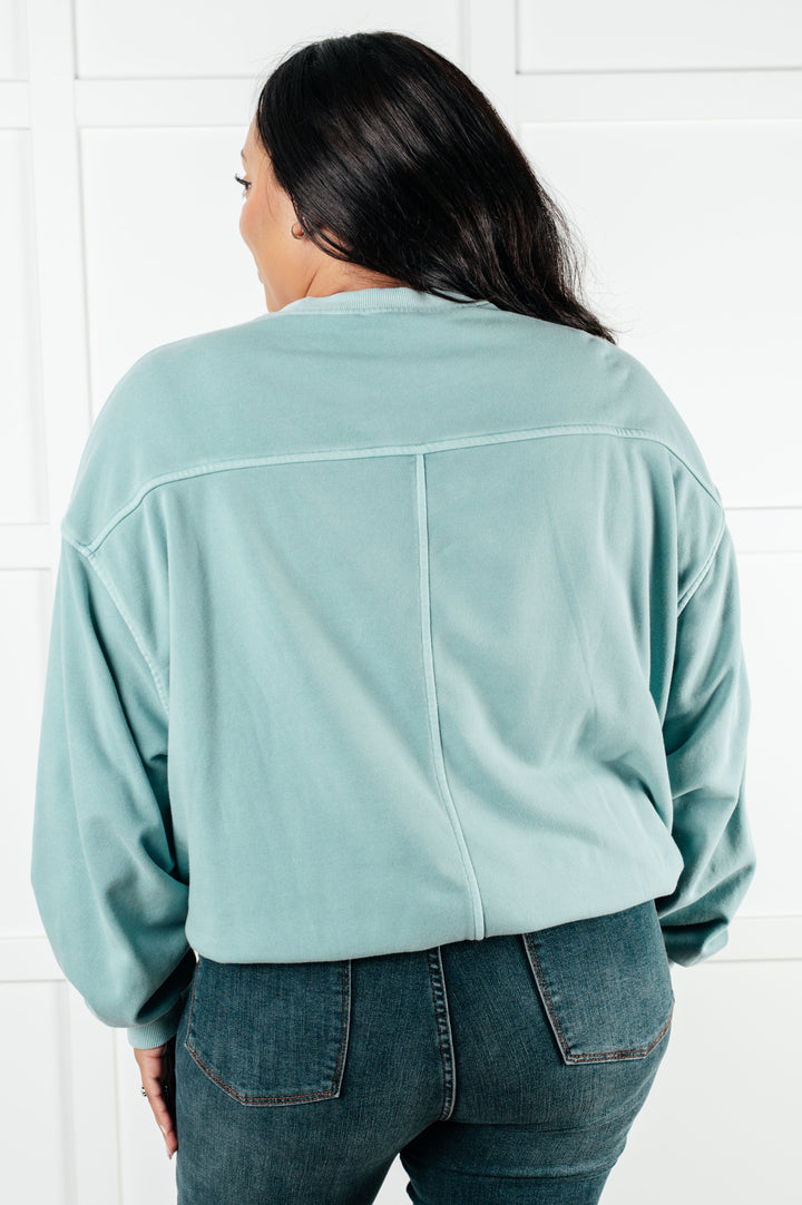 Beyond the Basics Pullover in Blue Grey - 1/8