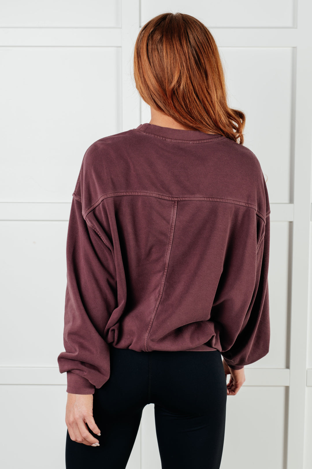 Beyond the Basics Pullover in Eggplant - 1/8