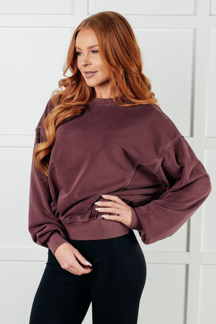 Beyond the Basics Pullover in Eggplant - 1/8