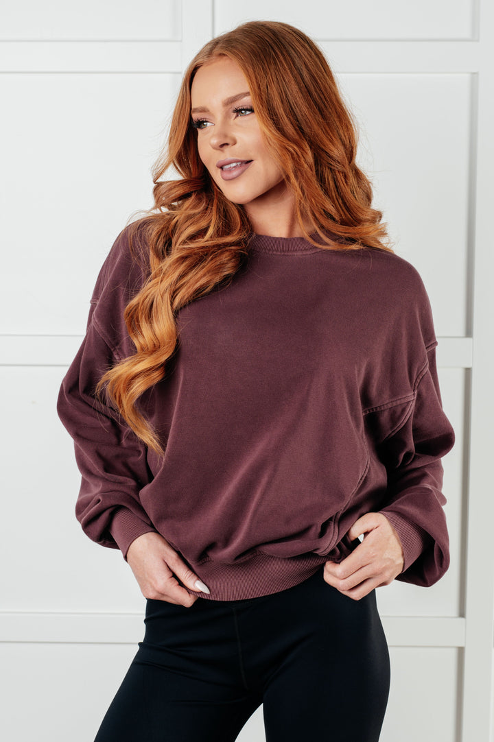 Beyond the Basics Pullover in Eggplant - 1/8